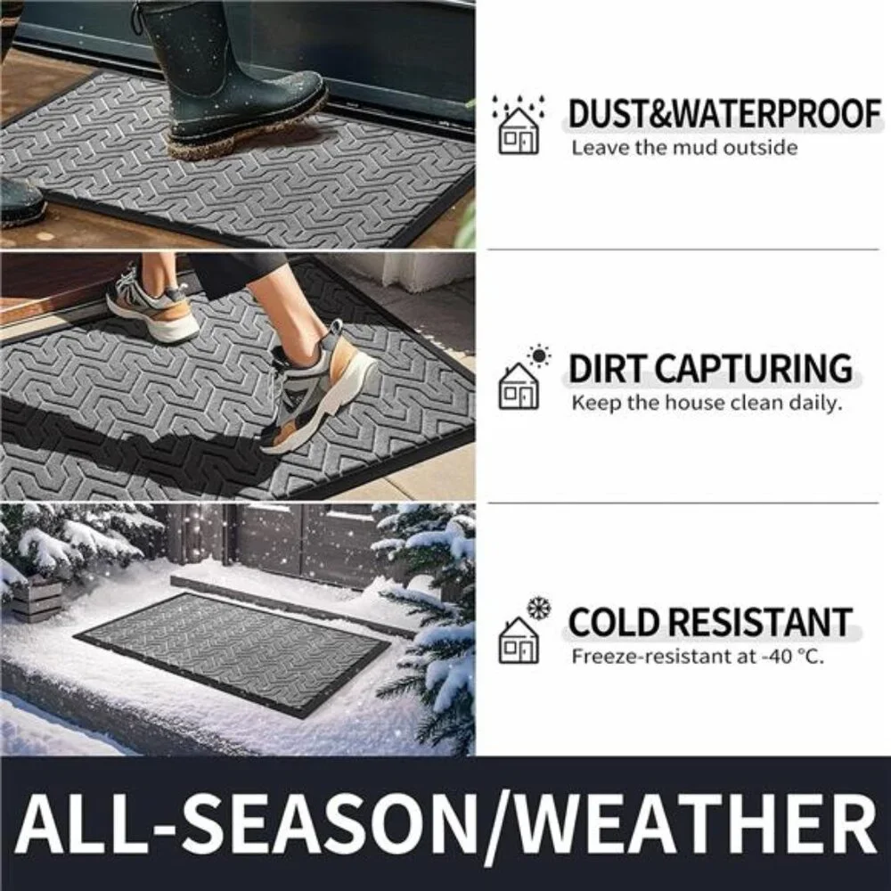Front Door Mat, Waterproof Indoor Outdoor Welcome Mats for Entrance, Heavy Duty